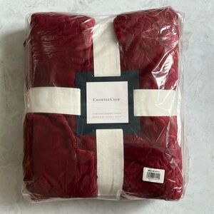 NWT Charter Club Embossed Sherpa Throw Blanket